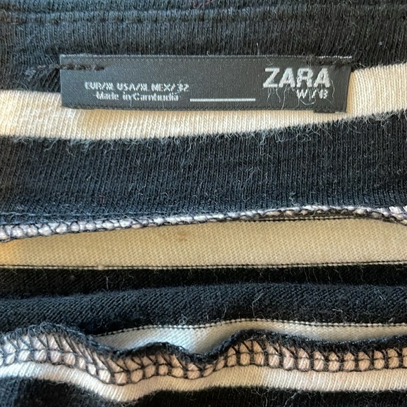 Zara Striped Boatneck Button Arm Top - Picture 6 of 9